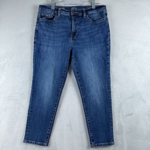 A New Approach Skinny Ankle Jeans High Rise Medium Wash Womens Blue Size 12P - Picture 1 of 12